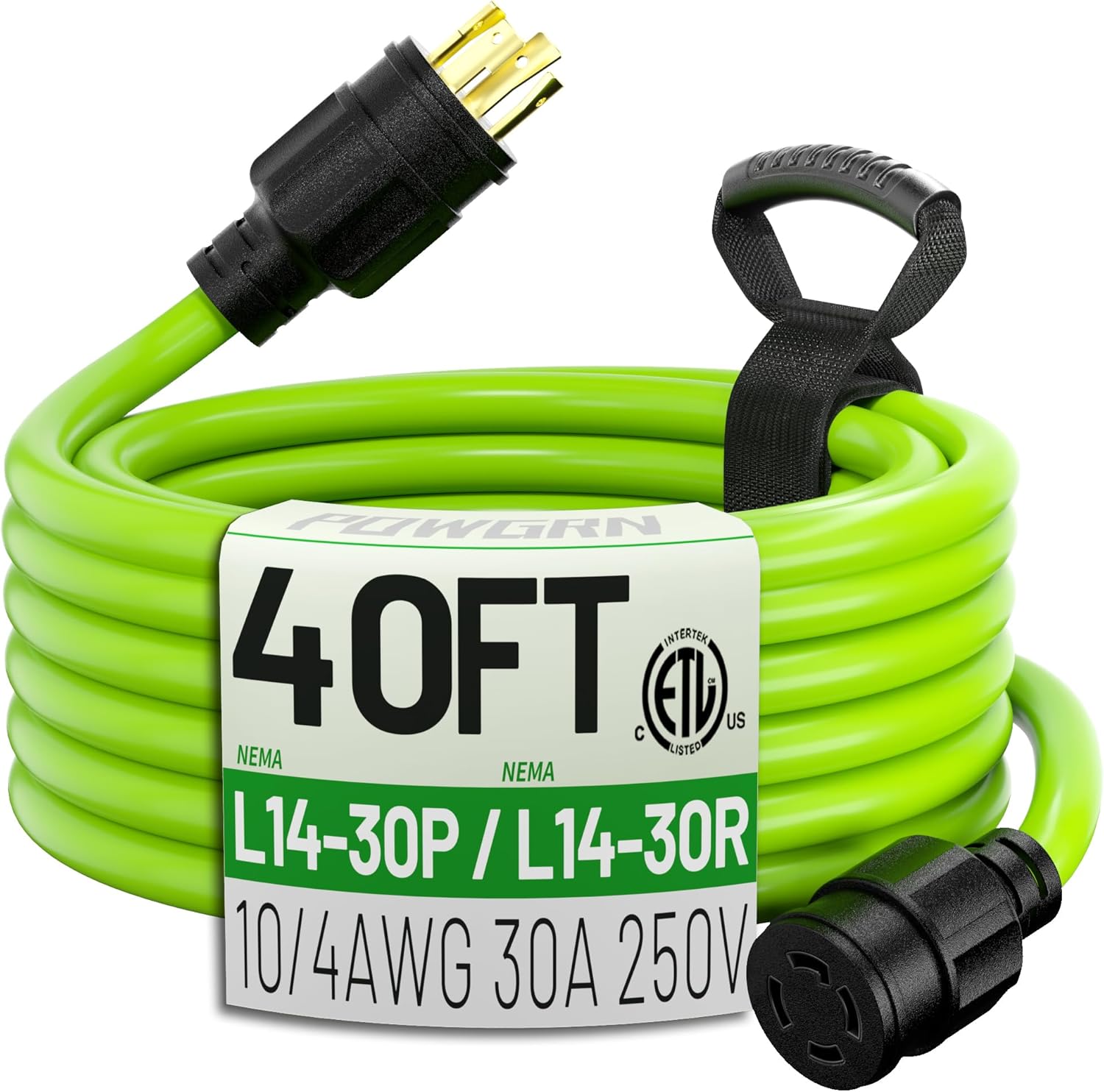 Heavy Duty 40Feet 30 Amp Generator Extension Cord for Power Needs