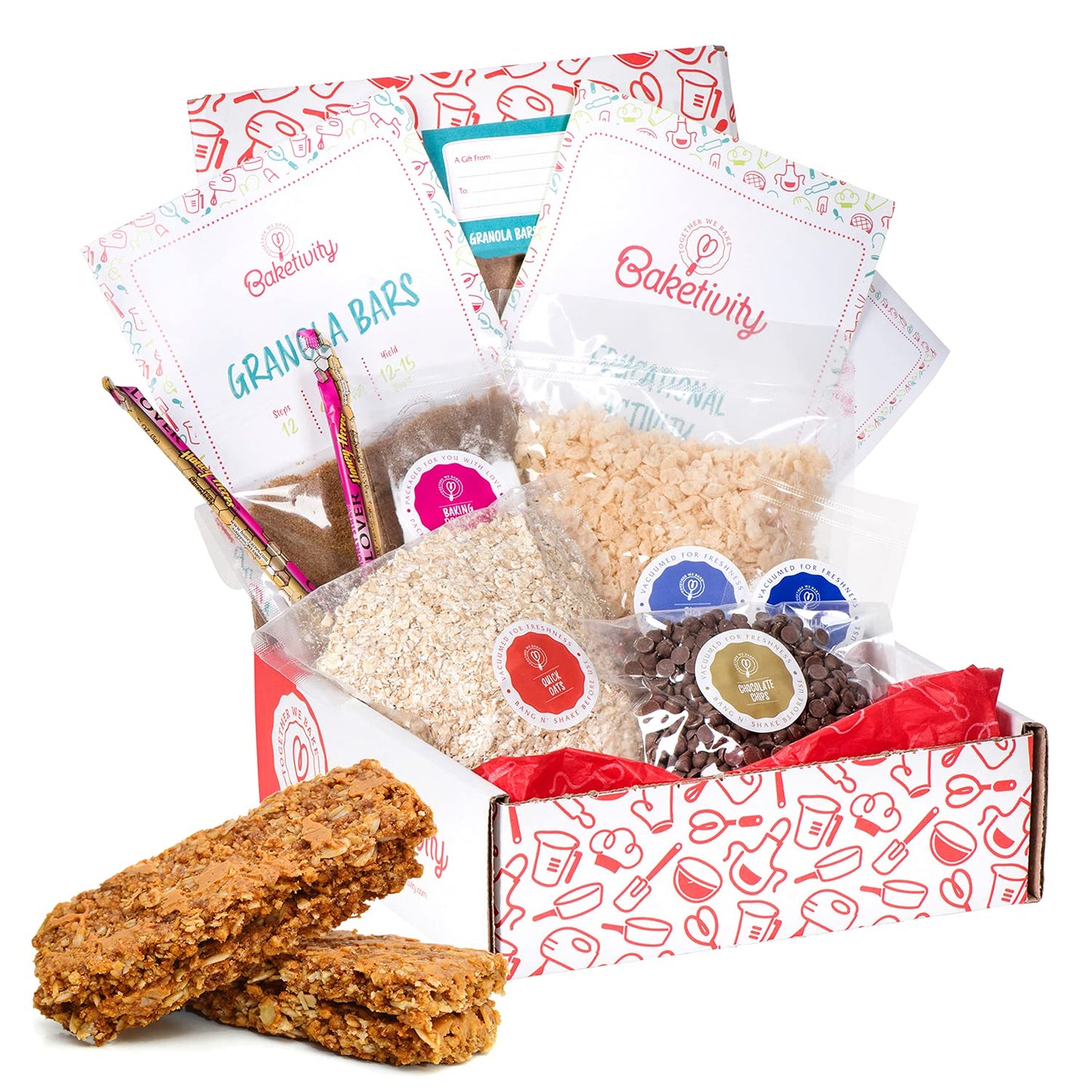BAKETIVITY Kids Baking DIY Activity Kit for Healthy Granola Bars