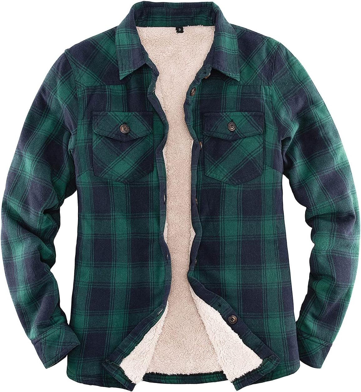 ThCreasa Womens Sherpa Lined Flannel Jacket with Pockets