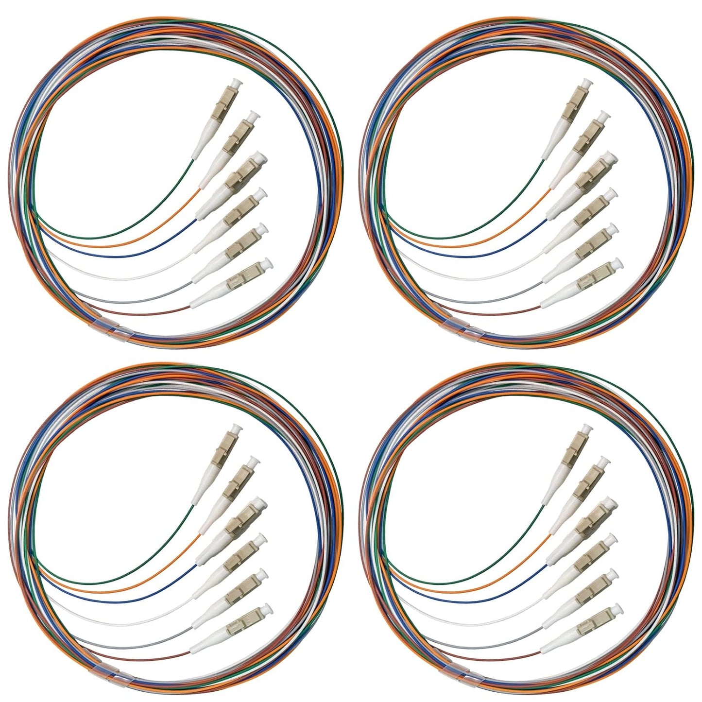 6 Strand Multimode OM3 50/125 LC-UPC Fiber Pigtail for Networks