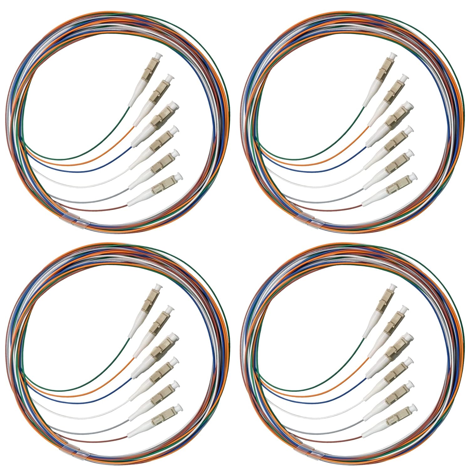 6 Strand Multimode OM3 50/125 LC-UPC Fiber Pigtail for Networks