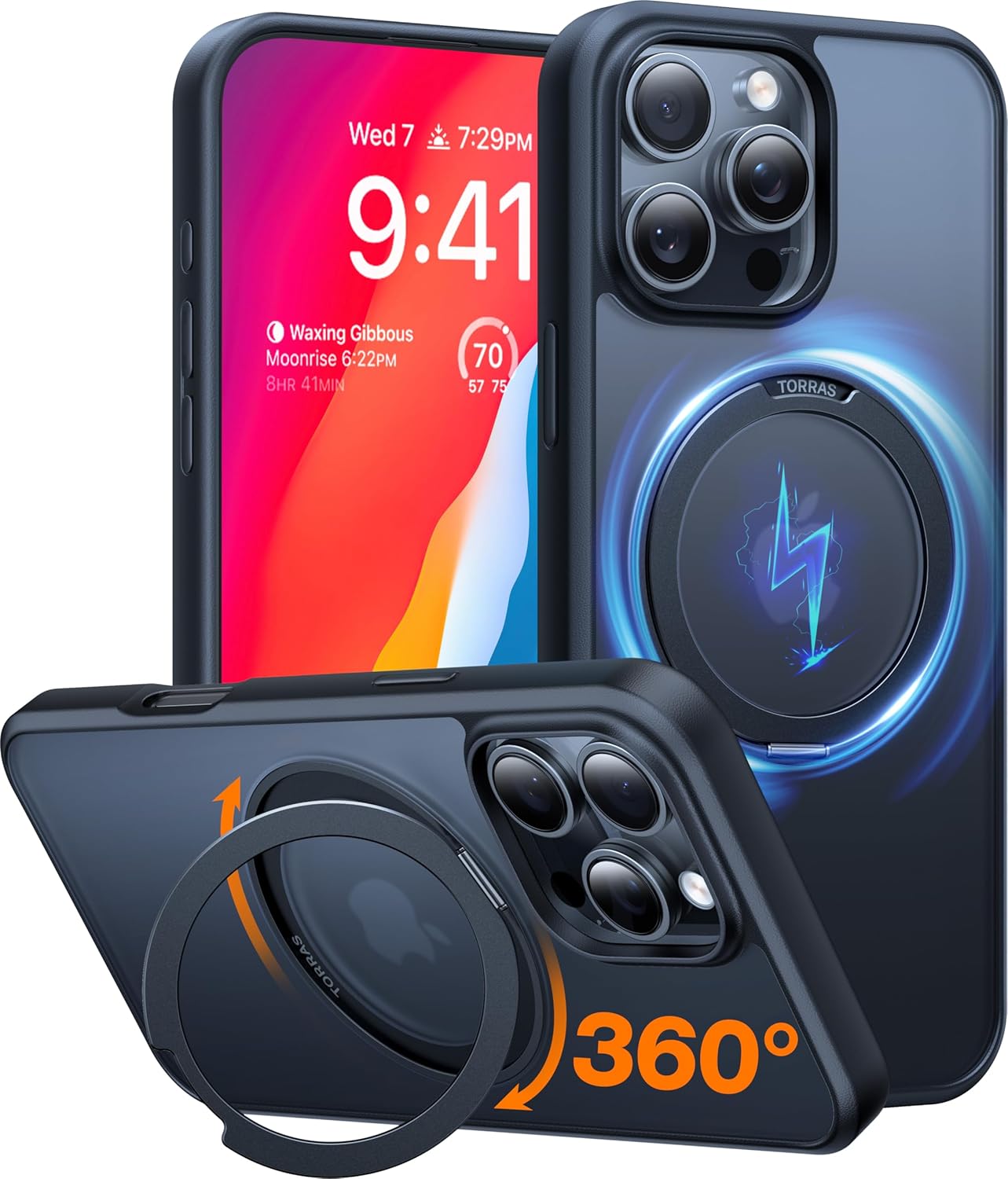 TORRAS Upgrade 360Rotatable Magnetic Case for iPhone 16 Pro