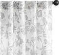 Linen Floral Curtains for Living Room - Light Filtering 96 in Panels