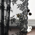 Kotile Long Black Lace Curtains - Spooky Chic Halloween Decor