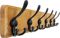 24 in Coat Rack with 6 Triple Hooks - Weathered Yellow Wall Hanger
