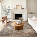 Rugs for Living Room 8x10 Washable Non Slip Area Rug - Boho Floral