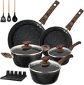 Pots and Pans Set Non Stick, 12pcs Ceramic Cookware Set - Healthy