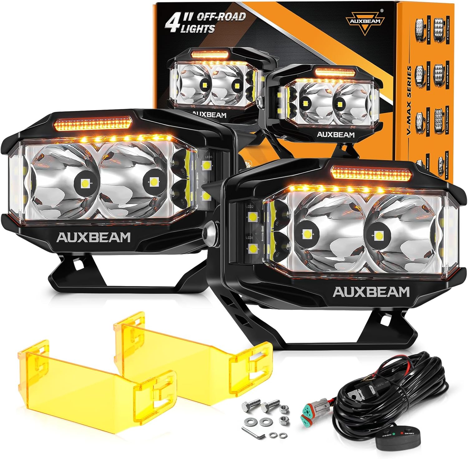 Auxbeam V-MAX Series LED Light Pod: Bright Offroad Lighting