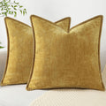 Chenille Soft Throw Pillow Covers 24x24 Set of 2 - Farmhouse Velvet