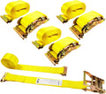 KJE E-Track Ratchet Straps 4-Pack 2in x 20ft - Heavy Duty Cargo