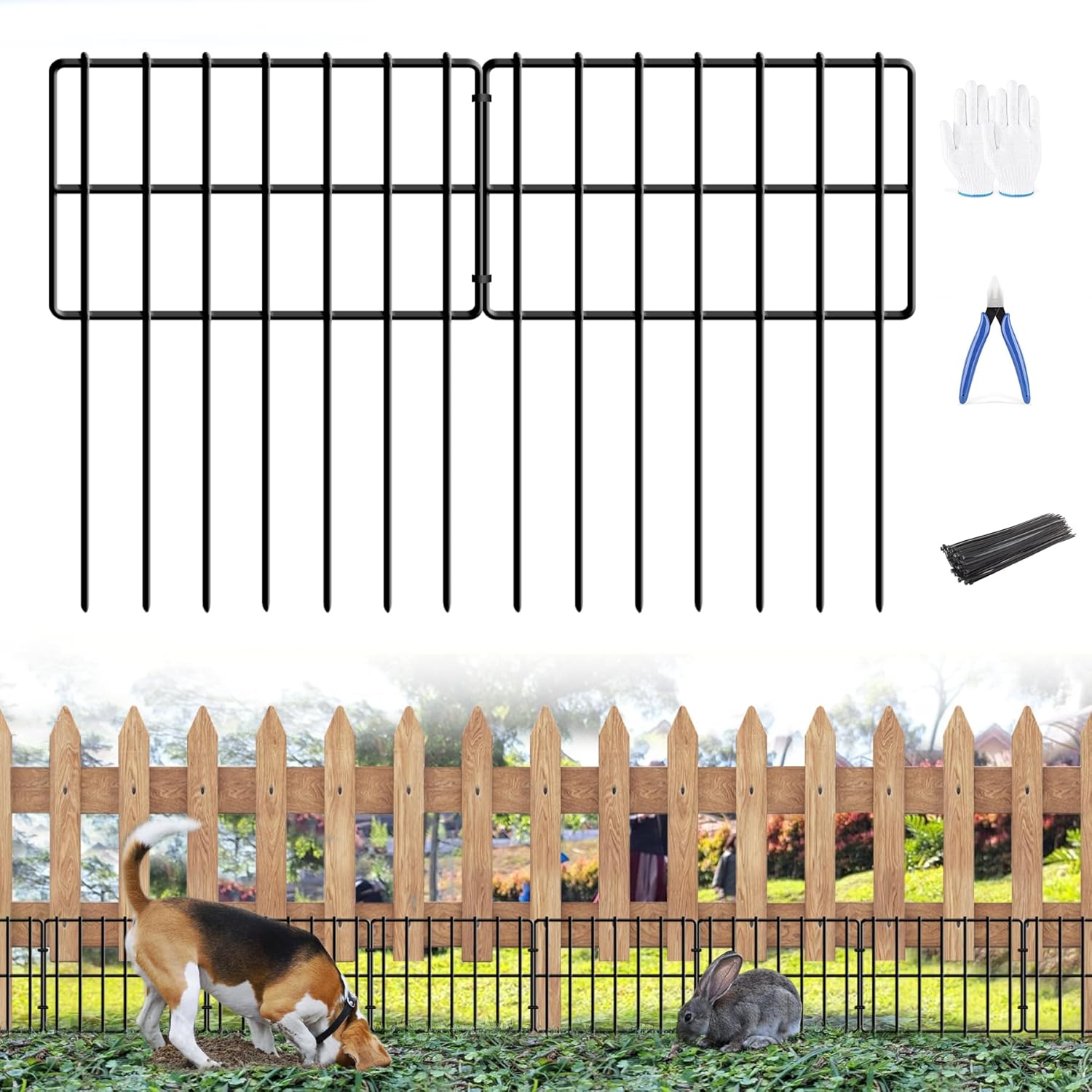 10 Pack Rustproof Animal Barrier Fence - Protects Outdoor Yard from Dogs and Rabbits!