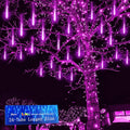 Halloween Meteor Shower Lights 24 Tubes Purple Outdoor - Falling Rain