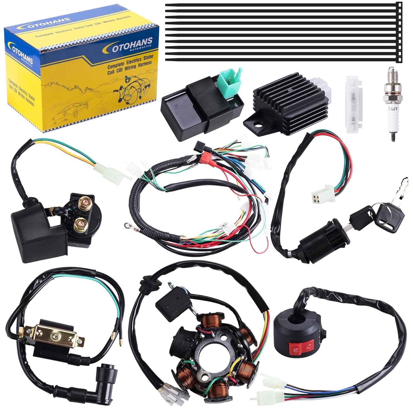 Complete Electrics Wiring Harness for 50cc to 125cc ATVs