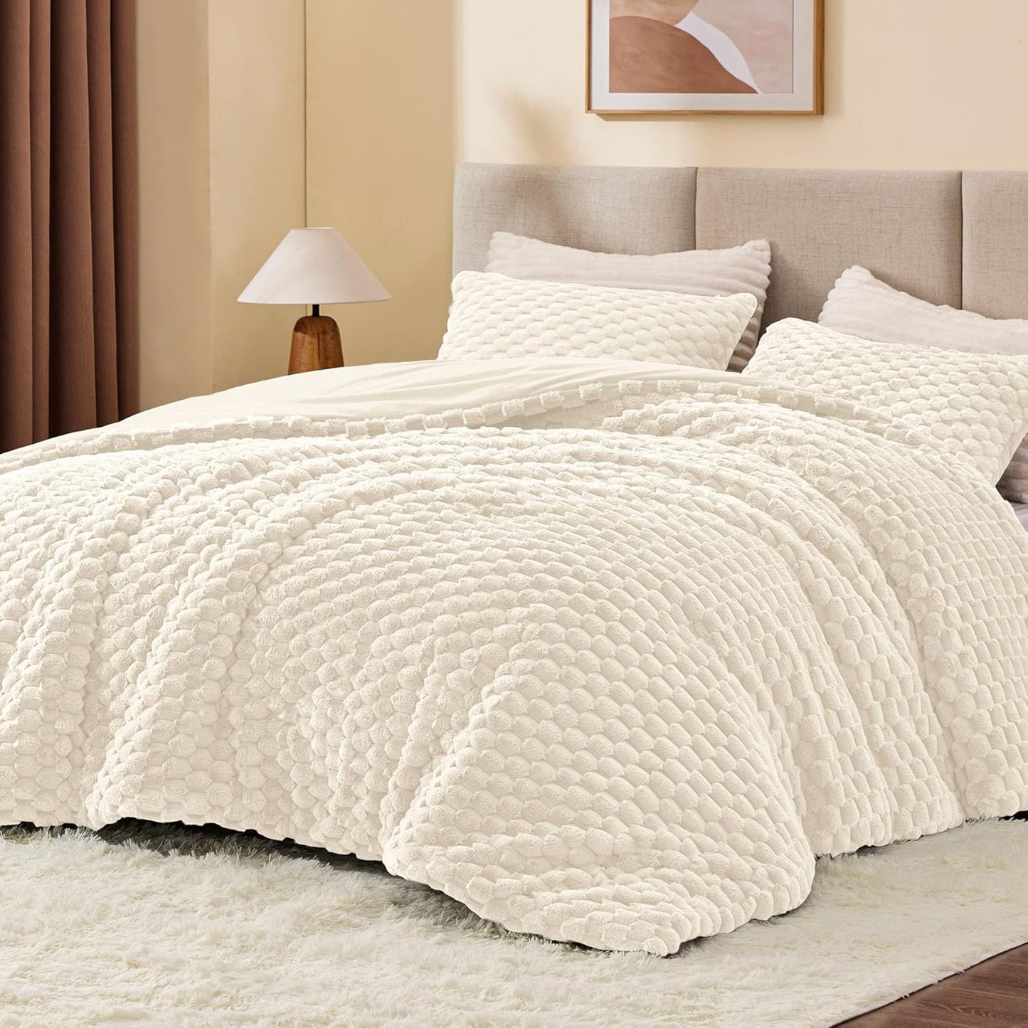 Fluffy Queen Comforter Set - Luxury Warm Bedding for Winter