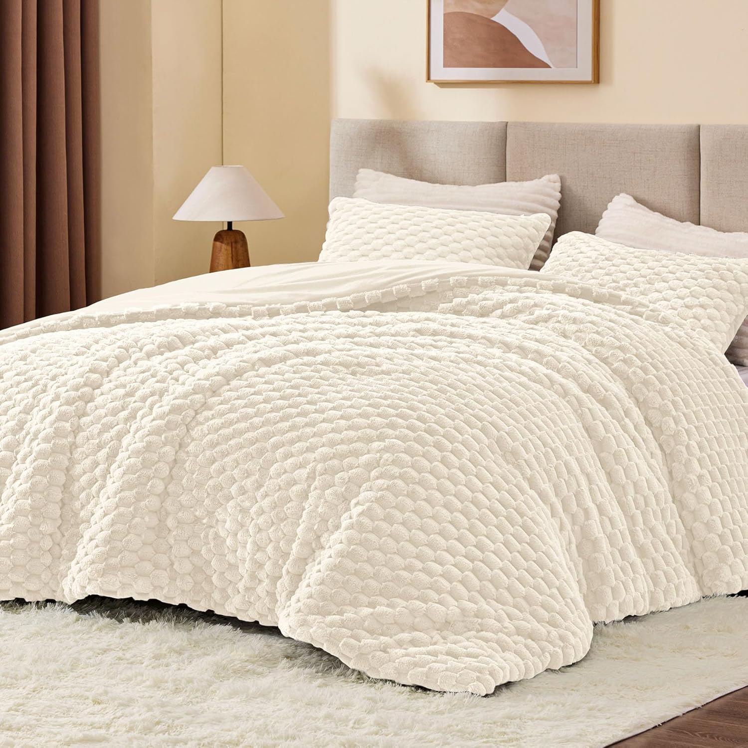 Fluffy Queen Comforter Set - Luxury Warm Bedding for Winter