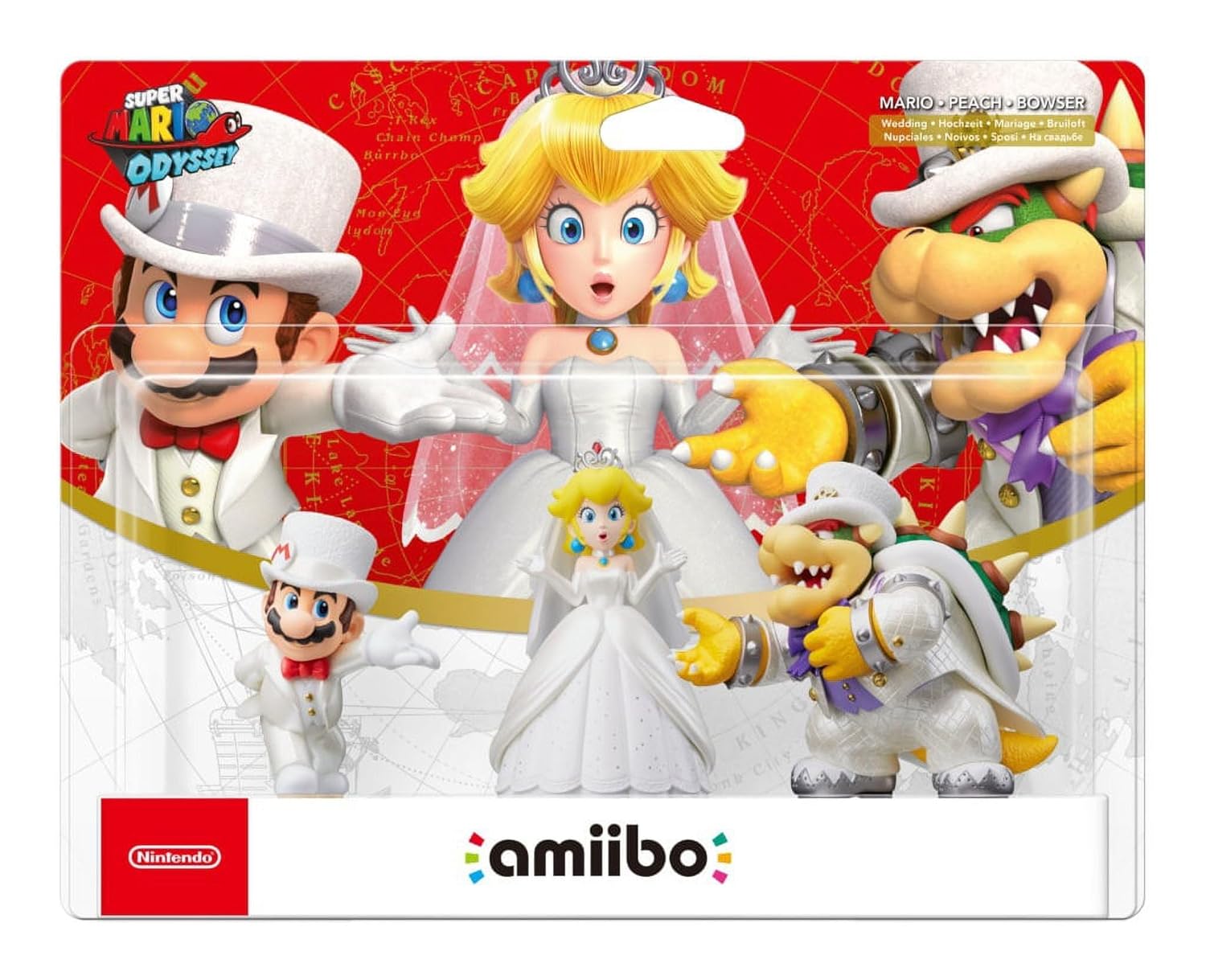 Amiibo Mario Peach Bowser Wedding 3-Pack for Fun Gaming