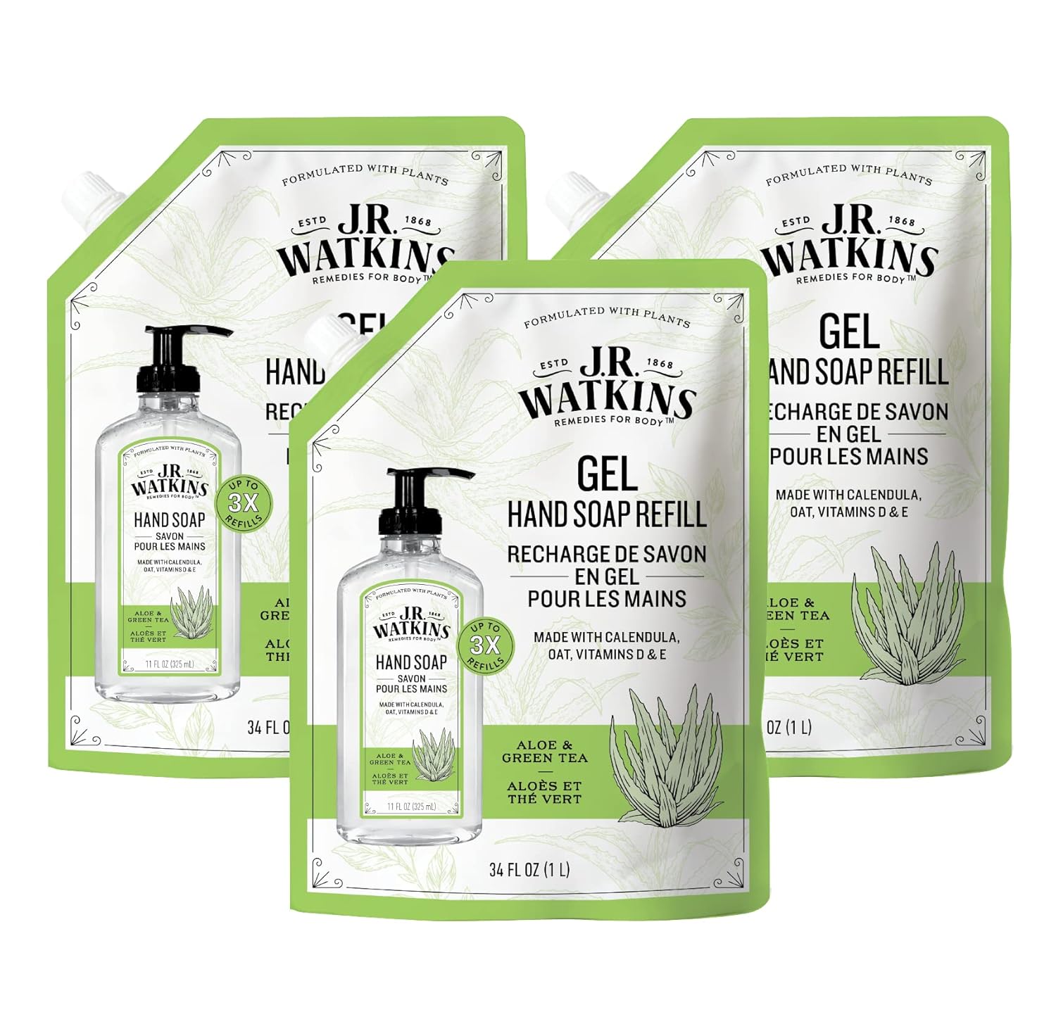 J.R. Watkins Gel Hand Soap Refill - Moisturizing & Gentle Clean
