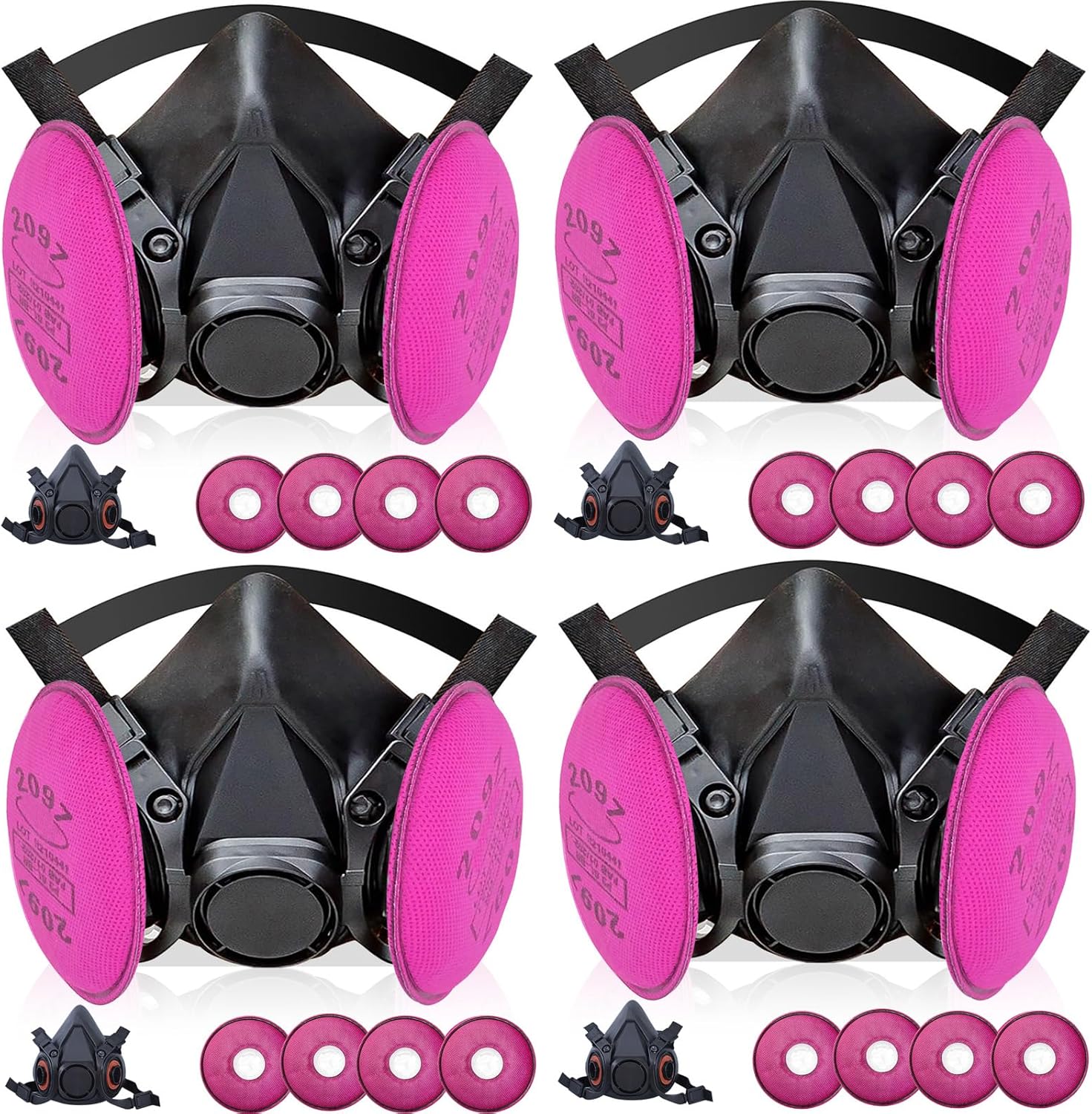 Reusable Respirator Mask with Activated Carbon Filter for Safety