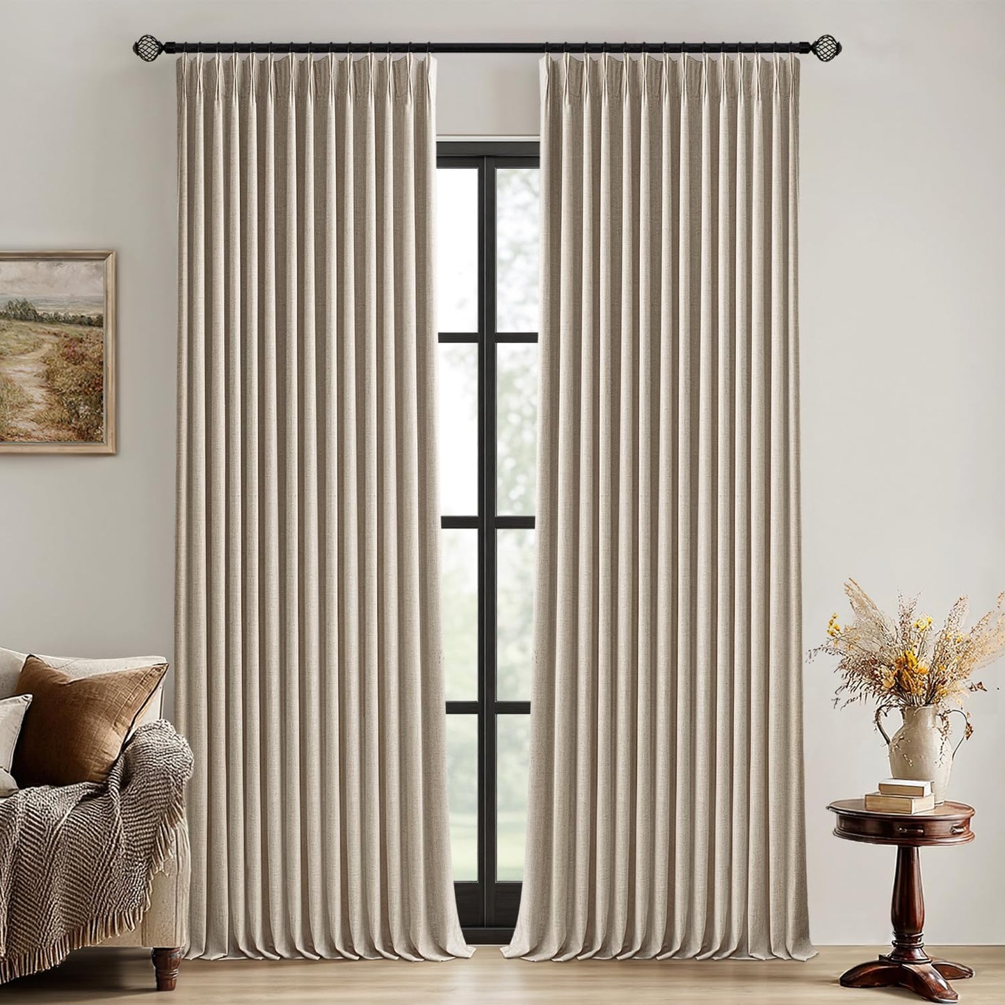 MIULEE Sand Pinch Pleated Blackout Curtains for Elegant Rooms