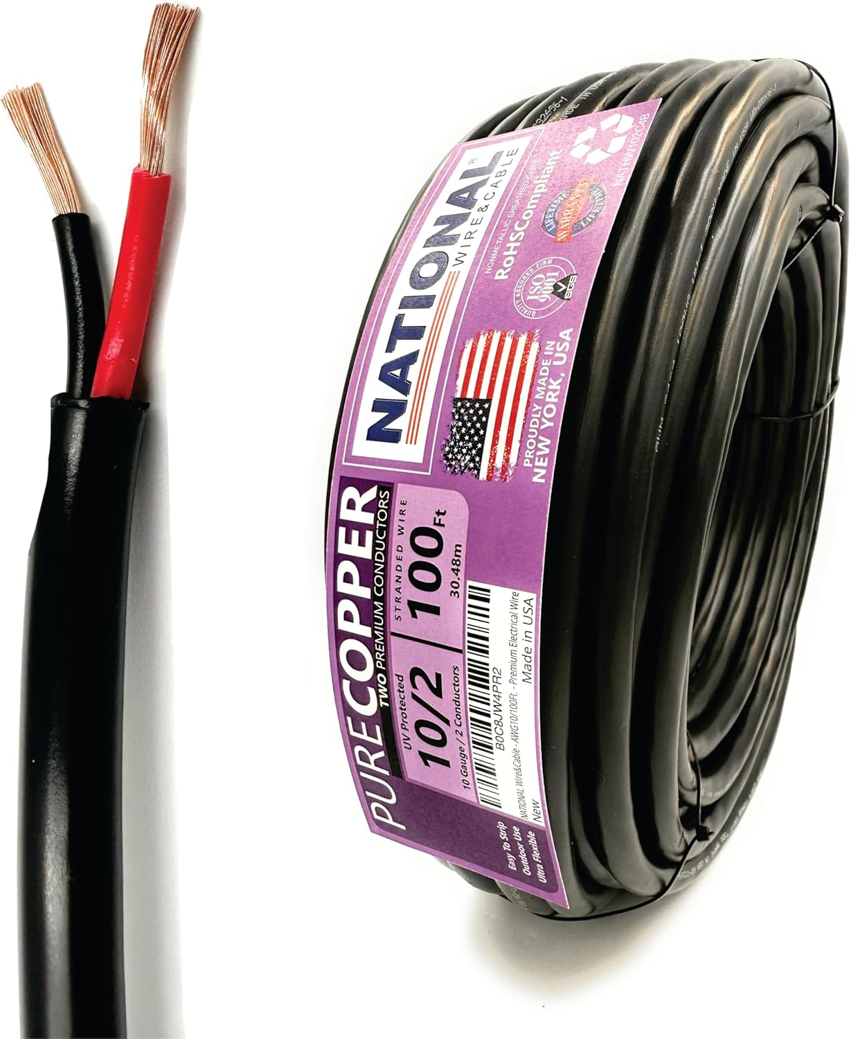 10 AWG 2-Conductor Premium Copper Wire for Versatile Use