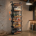 Wine Rack Wall Mounted 6-Tier Freestanding Floor Rack - Space Saving