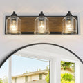 23in Large Farmhouse Bathroom Vanity Light 3-Light Brown Metal
