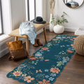 Floral Washable Runner Rug 2x5 ft - Ultra-Thin Non-Slip Hallway Runner
