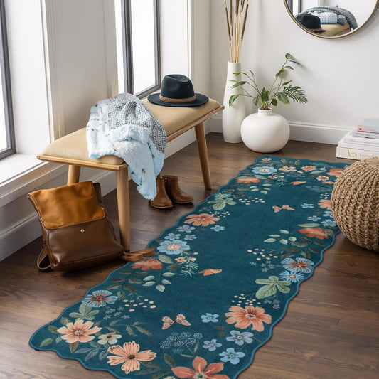 Lahome Floral Washable Runners for Hallways and Kitchens