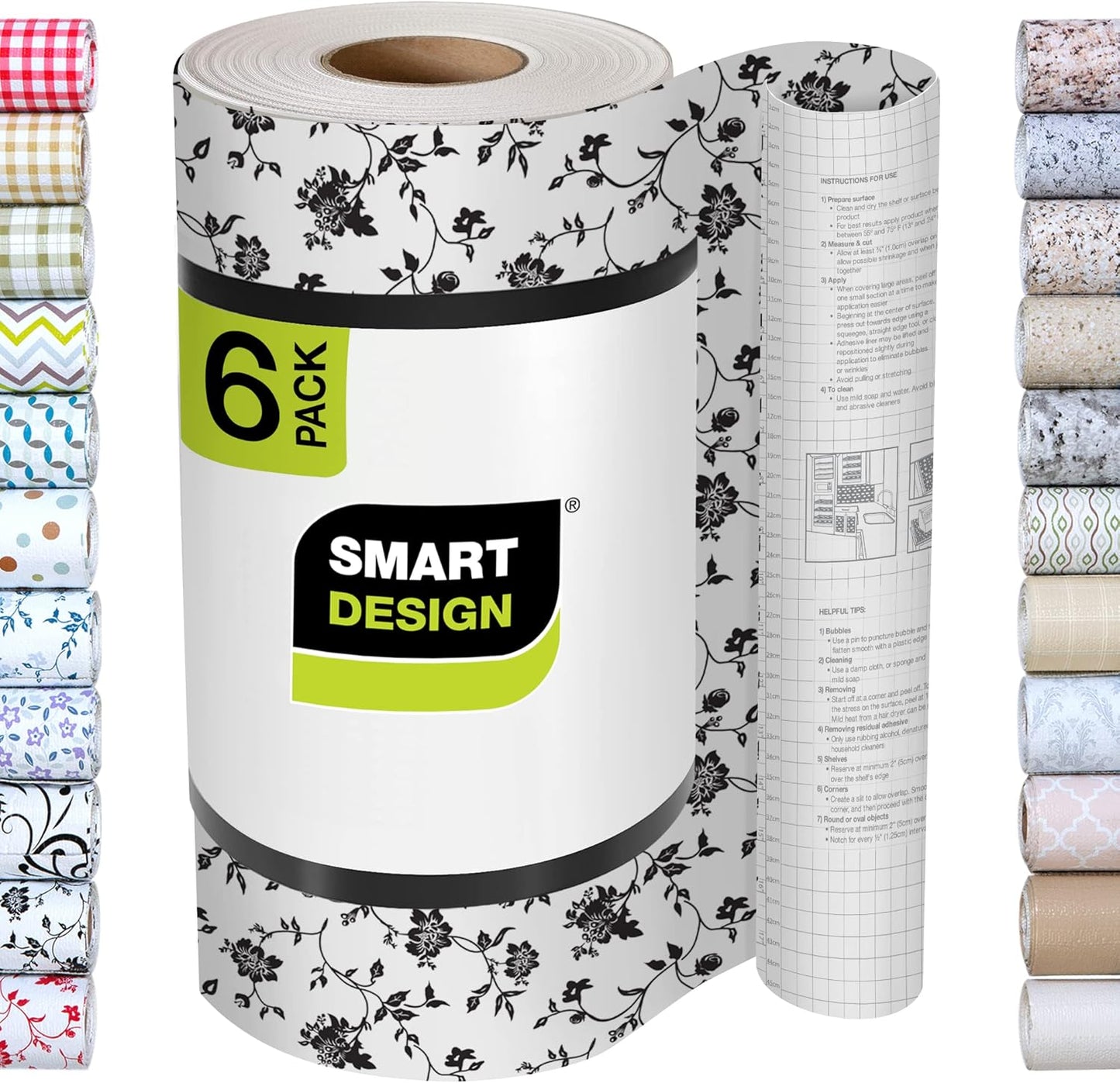 Smart Design Bonded Grip Shelf Liner for Kitchen and Cabinets