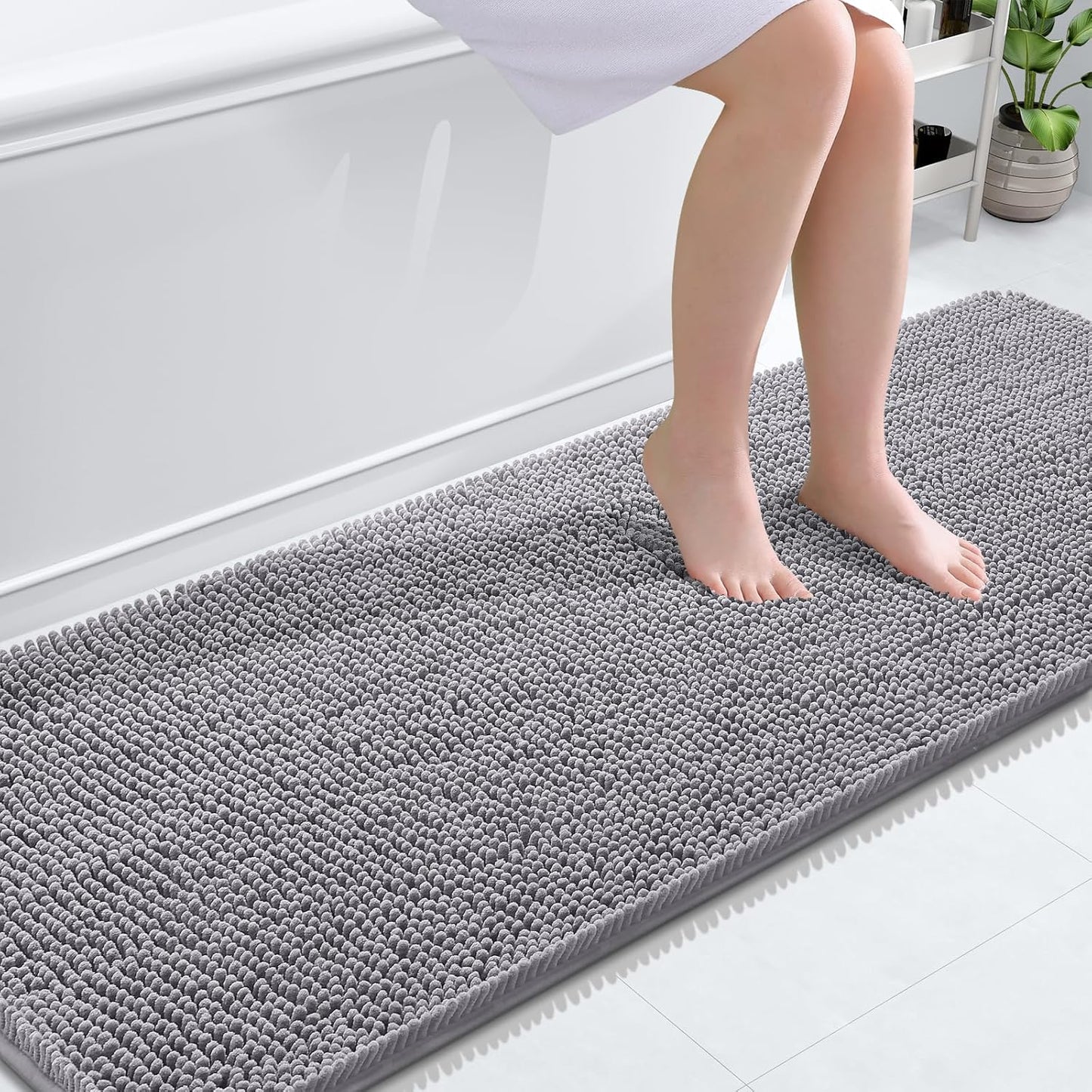 OLANLY Extra Soft Chenille Bath Rugs 70x24 for Ultimate Comfort