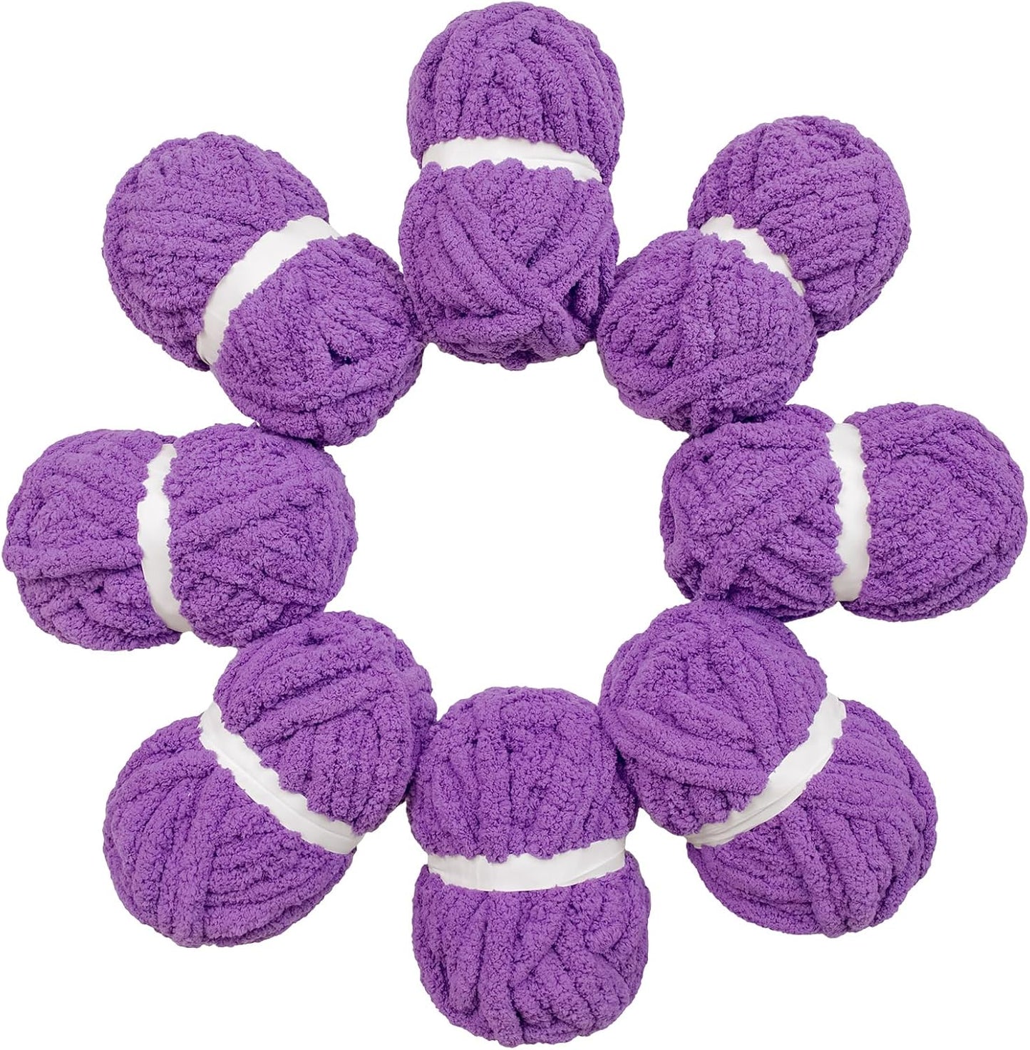 Chunky Yarn for Hand Knitting Jumbo Bulky Fluffy Chenille