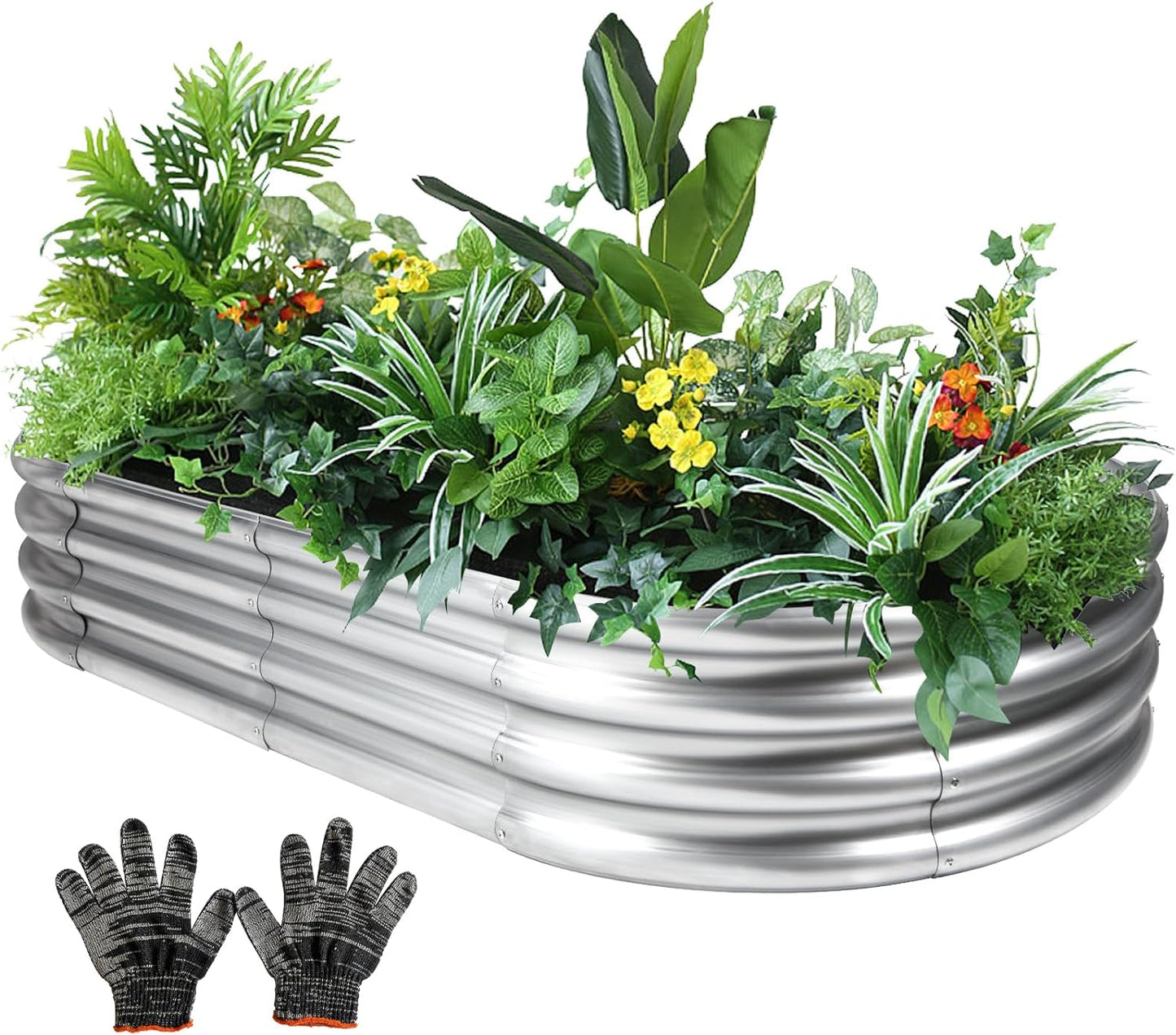 Raised Garden Bed for Outdoor Use, Heavy-Duty Metal Planter