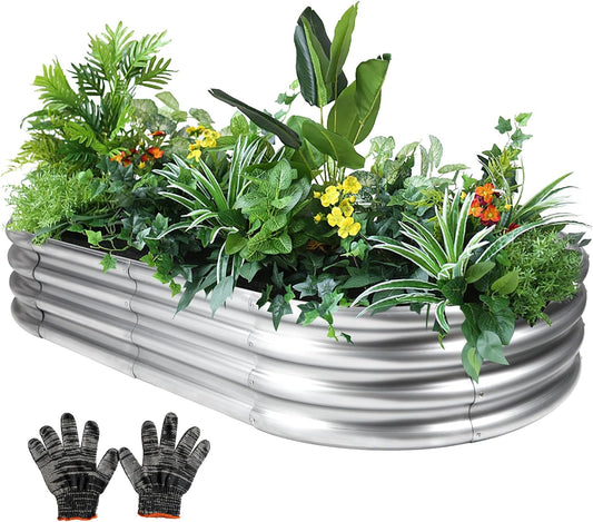 Raised Garden Bed for Outdoor Use, Heavy-Duty Metal Planter