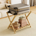 Fully Assembled Luggage Rack 26.77 in Bamboo - Foldable Guest Stand