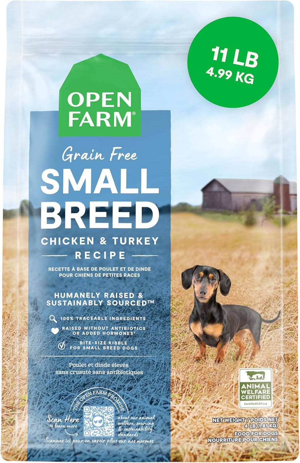 Open Farm Grain-Free Dry Dog Food for Small Breeds, 11lb Bag
