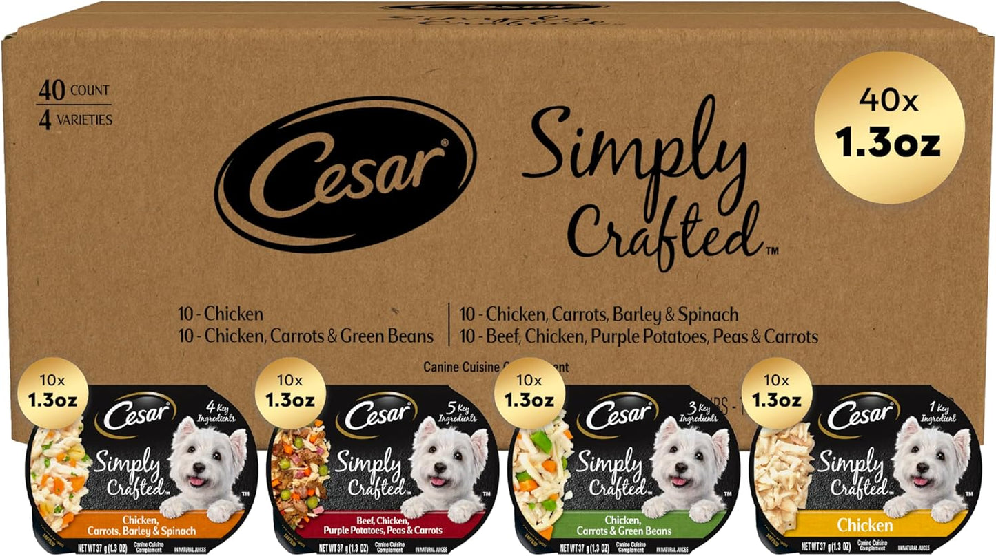 Cesar Simply Crafted Adult Wet Dog Food Meal Topper Variety Pack