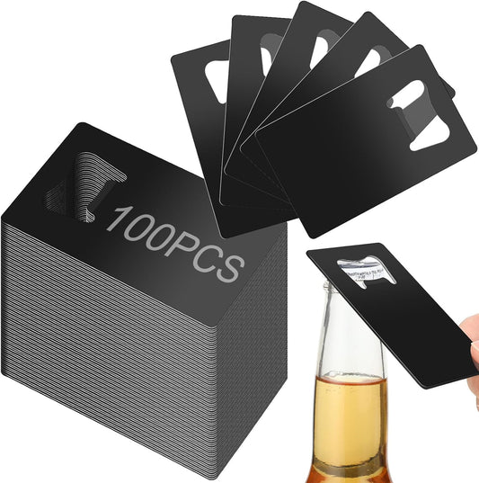 Nuogo 100 Pcs Stainless Steel Card Bottle Openers for Parties