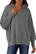 ANRABESS Women's Oversized Quarter Zip Sweater - Cozy Everyday Layer