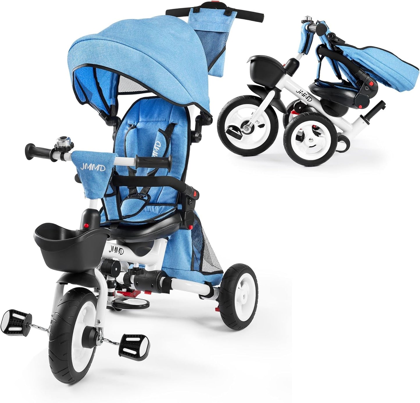 JMMD 8 in 1 Tricycle Stroller with Push Handle for Kids