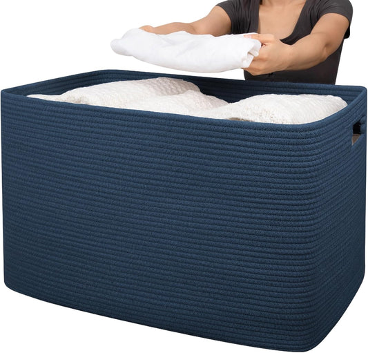 XXXLarge Cotton Rope Storage Basket for Organizing Clothes