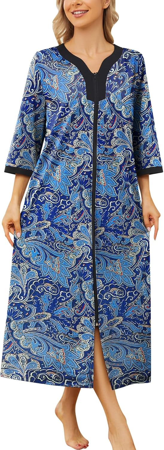 Bloggerlove House Dresses for Women Soft Cotton Nightgown