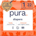 Pura Hypoallergenic Diapers Size 1 Newborn - Soft Organic Cotton