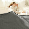 Electric Heated Blanket Twin Grey 62 in x 84 in - Soft Flannel Sherpa