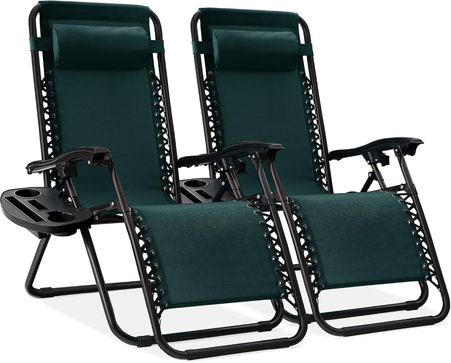 Adjustable Steel Mesh Zero Gravity Lounge Chair Recliners Set