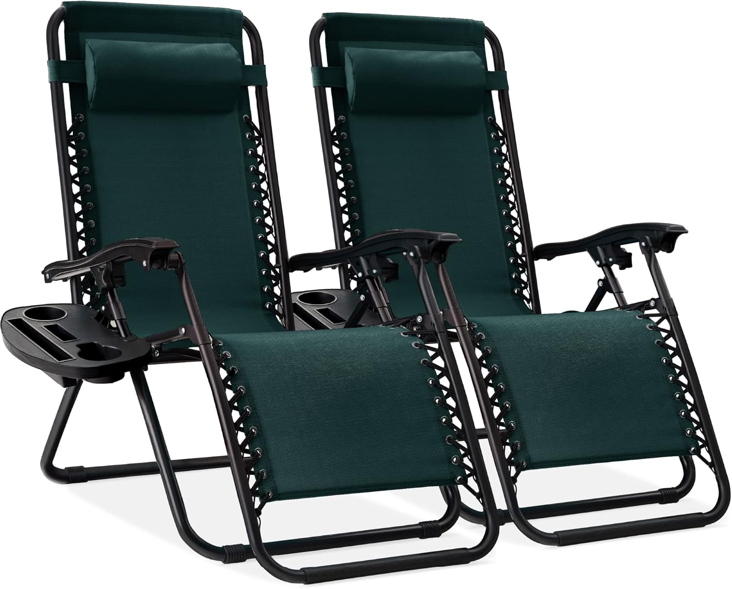 Adjustable Steel Mesh Zero Gravity Lounge Chair Recliners Set