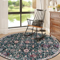 Lahome Moroccan Trellis Washable Round Area Rug for Home