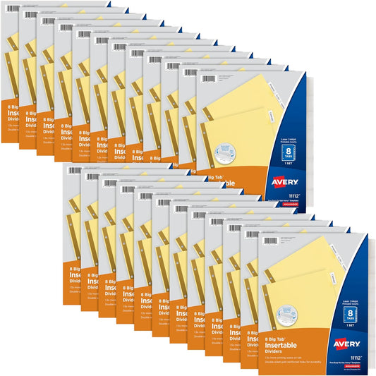 Avery Big Tab Insertable Dividers for 3 Ring Binders - 8 Tabs