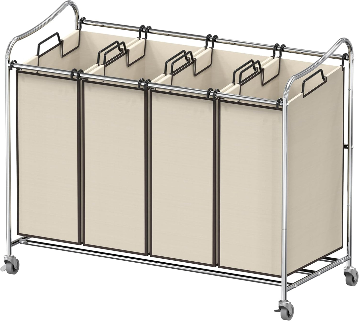 Heavy Duty Rolling Laundry Sorter Cart with Sturdy Frame