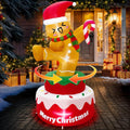 5 FT Rotating Gingerbread Christmas Inflatable - Outdoor Yard Decor