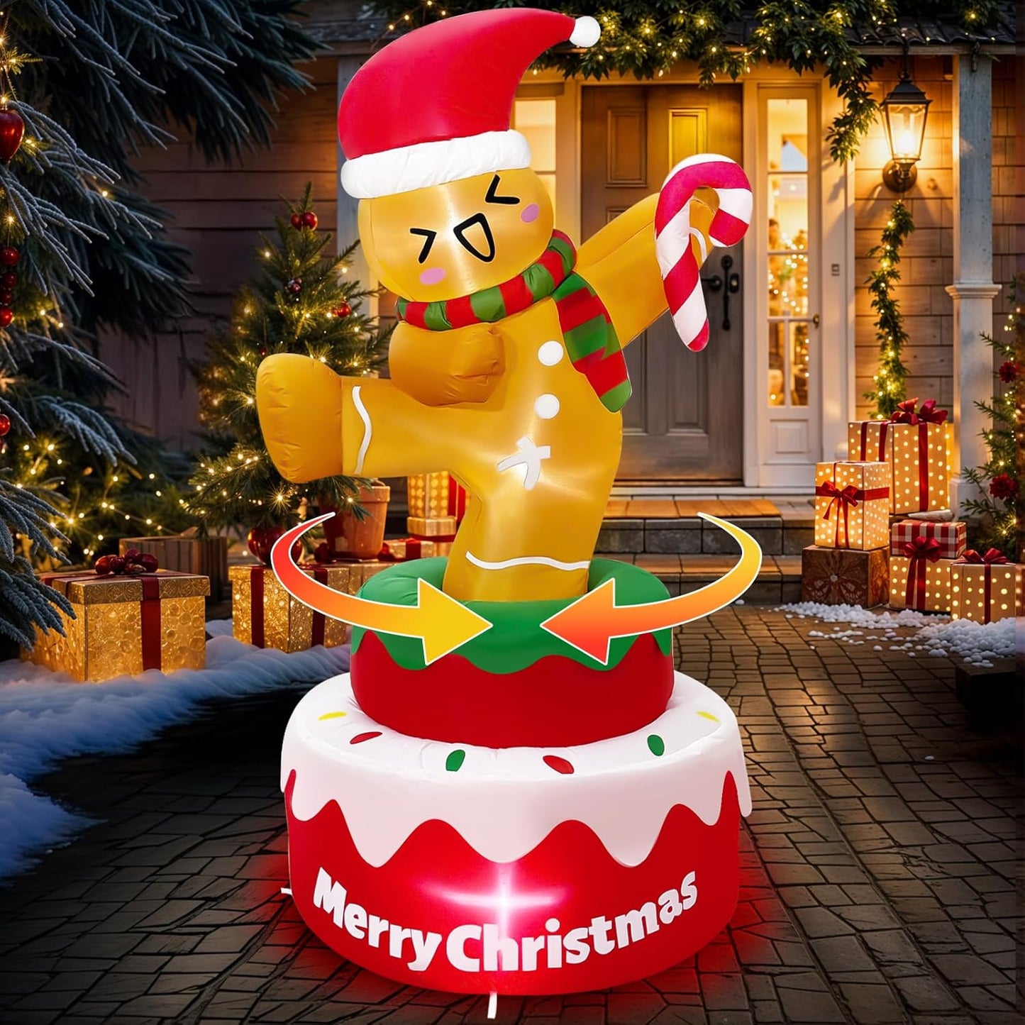 5 FT Christmas Inflatable Gingerbread Decoration for Outdoors
